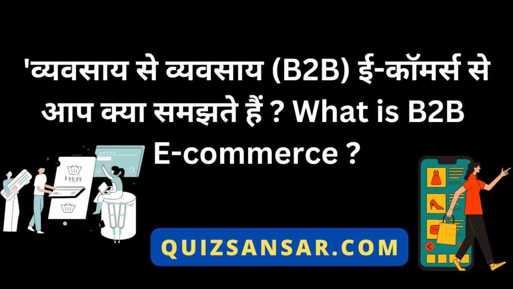 'व्यवसाय से व्यवसाय (B2B) ई-कॉमर्स से आप क्या समझते हैं ? What is B2B 
E-commerce ?